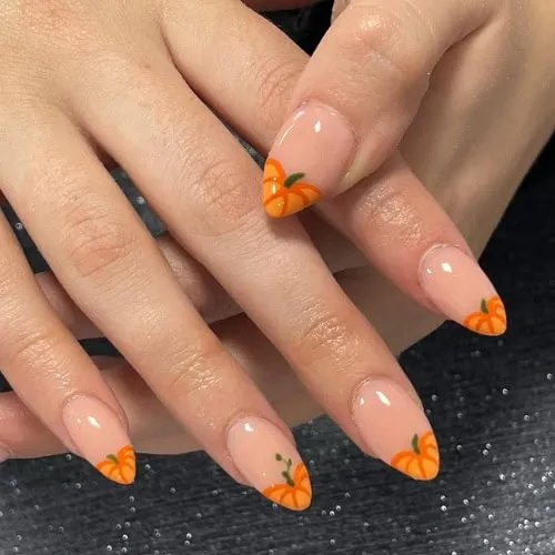 Pumpkin nails acrylic