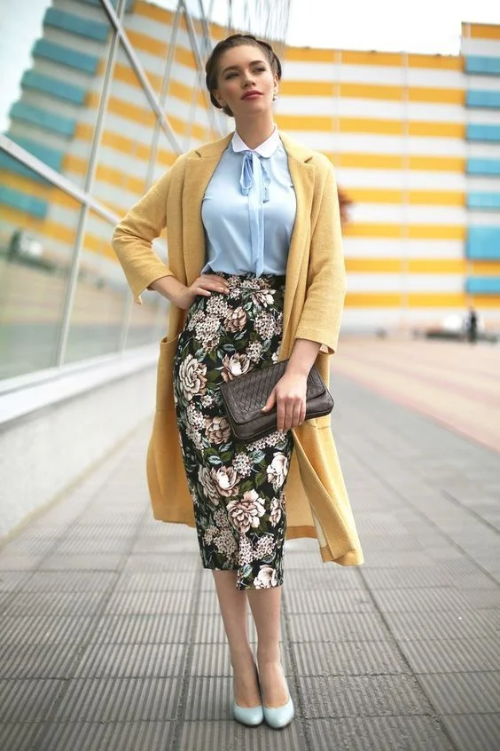 Cardigan with A-Line Skirt