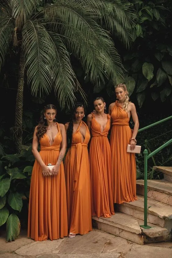 Satin bridesmaid dresses