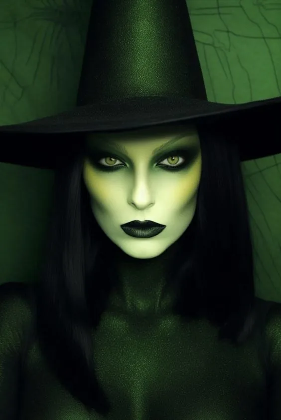 Classic Wicked Witch Halloween Makeup 