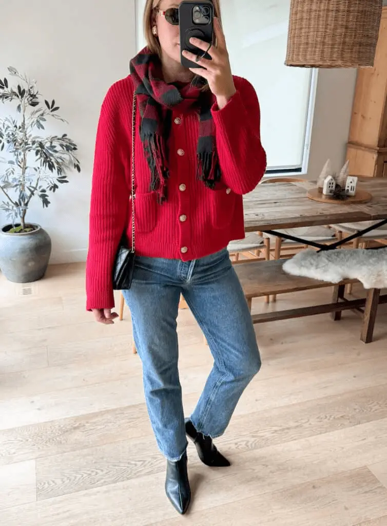 Festive Knit, Jeans & Booties