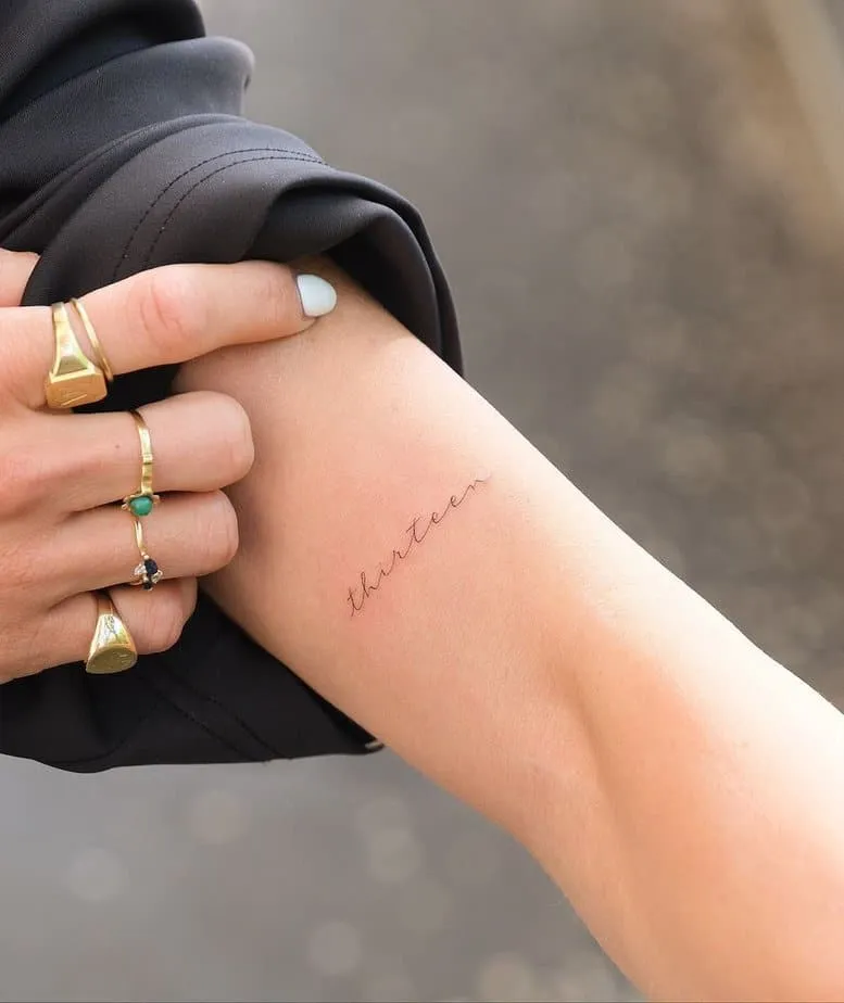  one-word tattoo of a number that means something to you