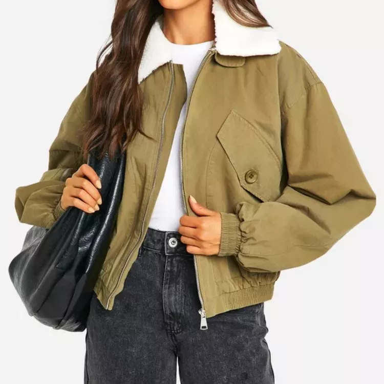 Boohoo Borg Collar Bomber Jacket