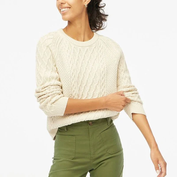 LL Bean Women’s Cable Sweater, Crewneck