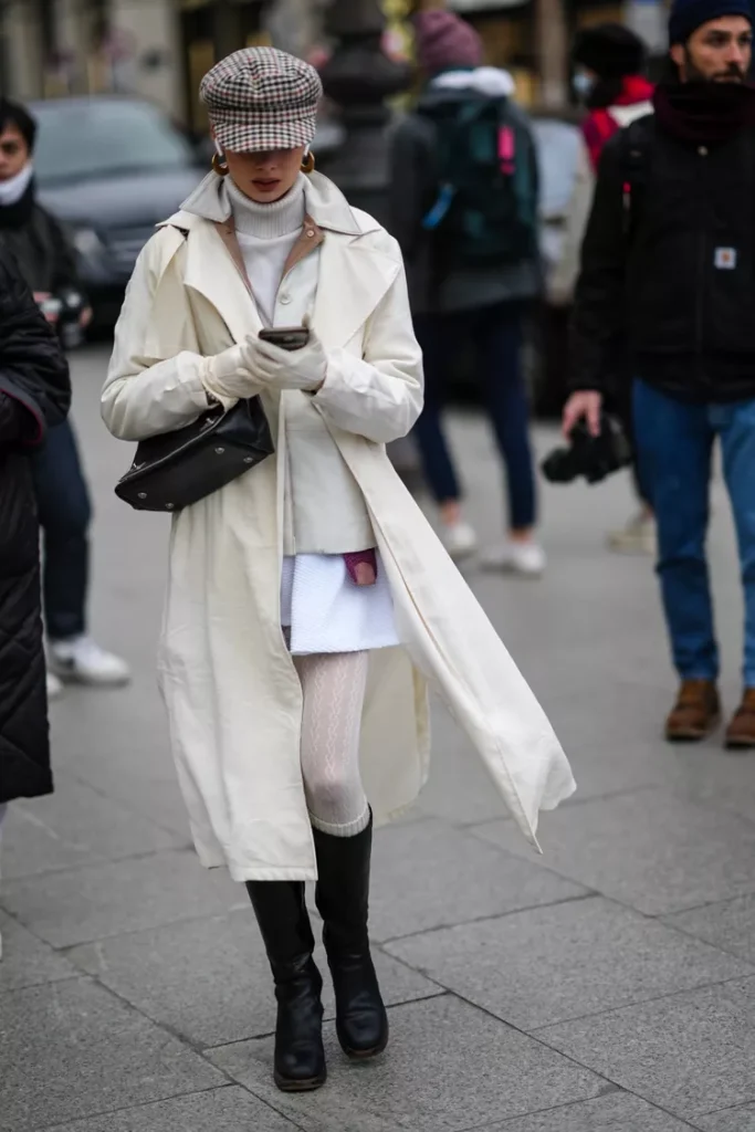 A White Skirt and Tights