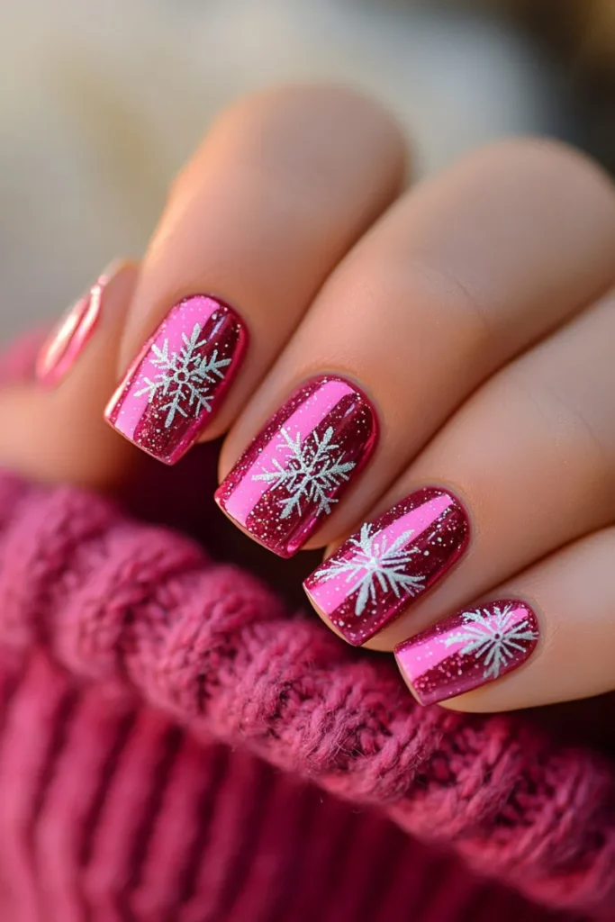 Fuchsia Snowflake Medium Chrome
