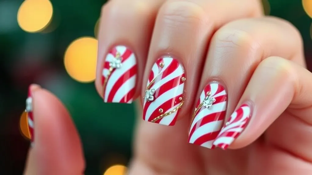 Candy Cane With Rhinestones