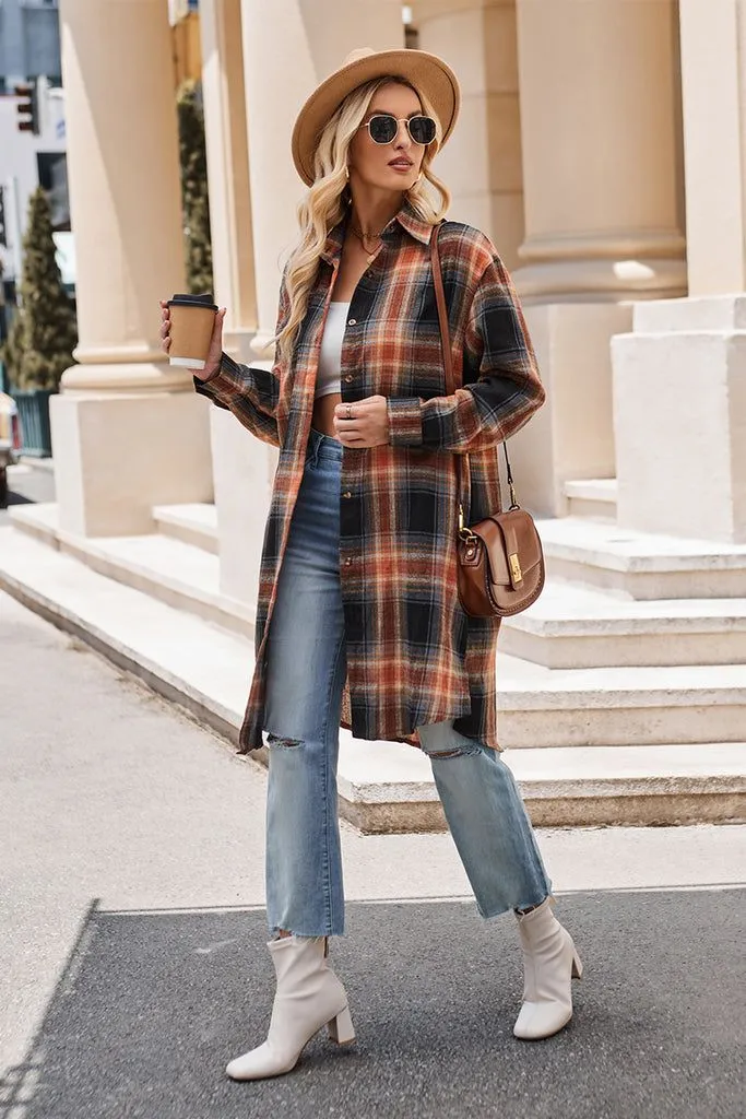 Effortless Elegance with Plaid Shacket and Distressed Denim