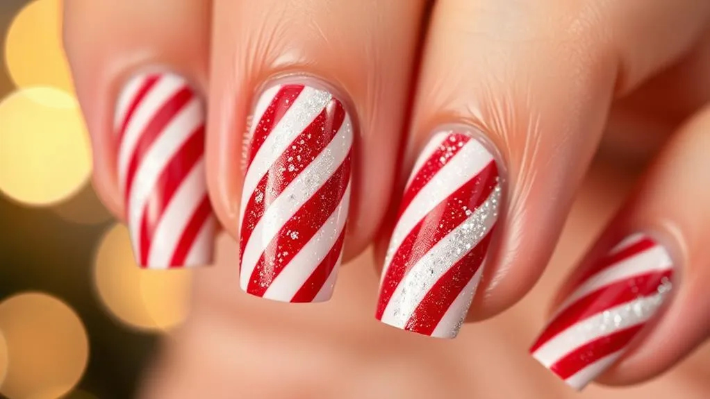 Glittery Candy Cane Tips