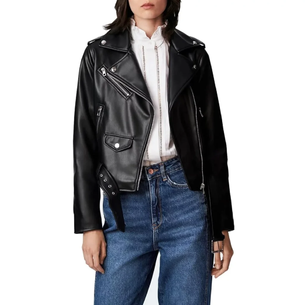 LY VAREY LIN Faux Leather Motorcycle Jacket