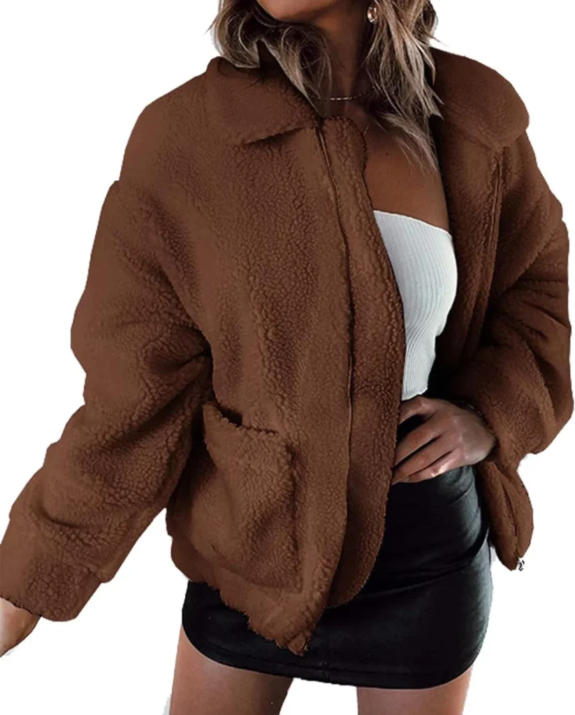 Pretty Garden Faux Shearling Oversized Jacket