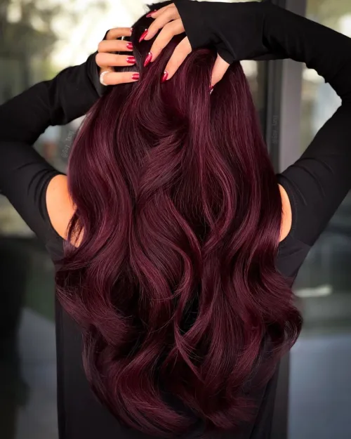 Dark burgundy red hair color ideas 