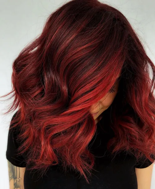 Cherry red hair color ideas for dark hair