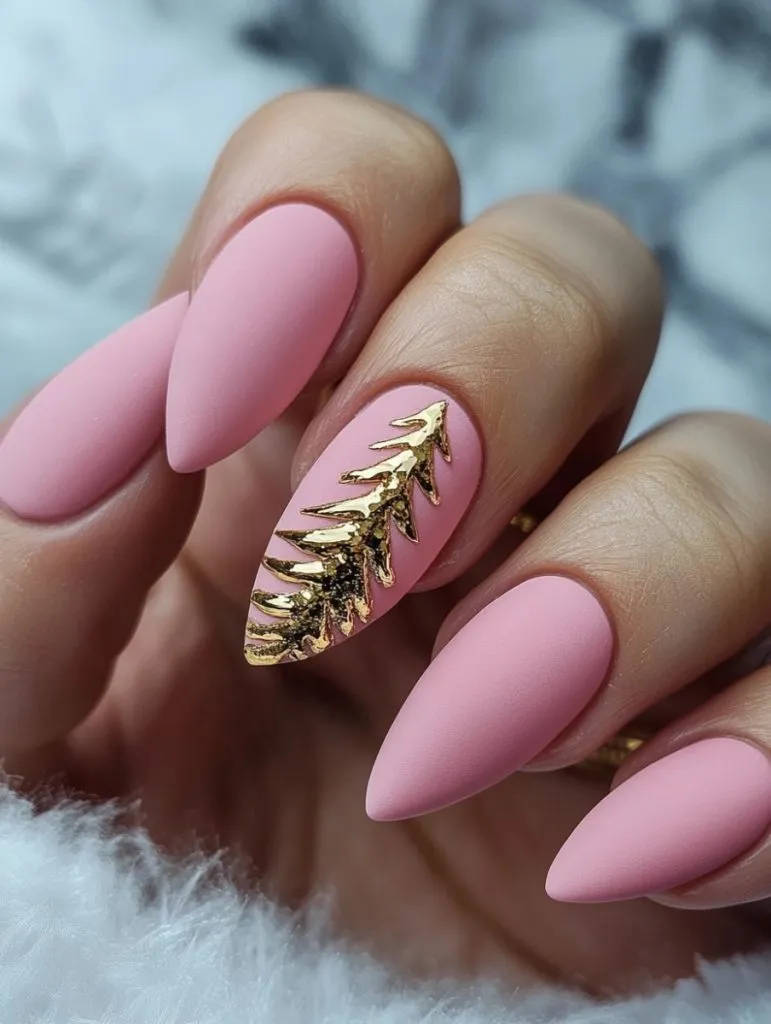 Powder Pink Matte Almond
